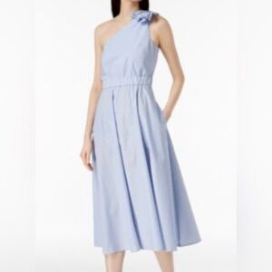 Calvin Klein Light Blue One-Shoulder Dress